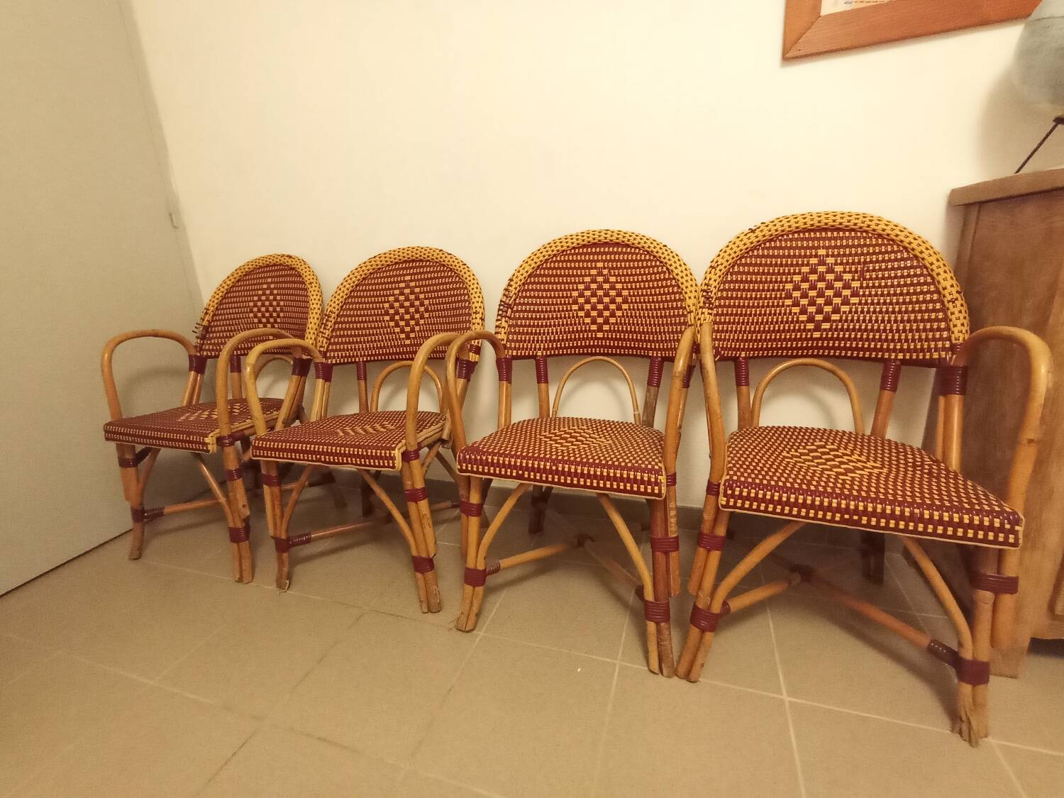 Vintage rattan bistro chairs