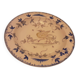 Deswarce earthenware plate hand-painted moustier decor