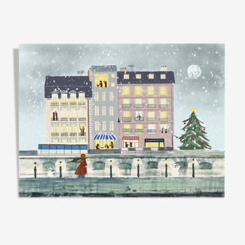 Illustration Paris Christmas