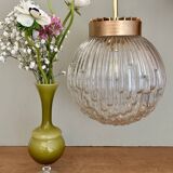 Vintage XL globe pendant light in molded glass