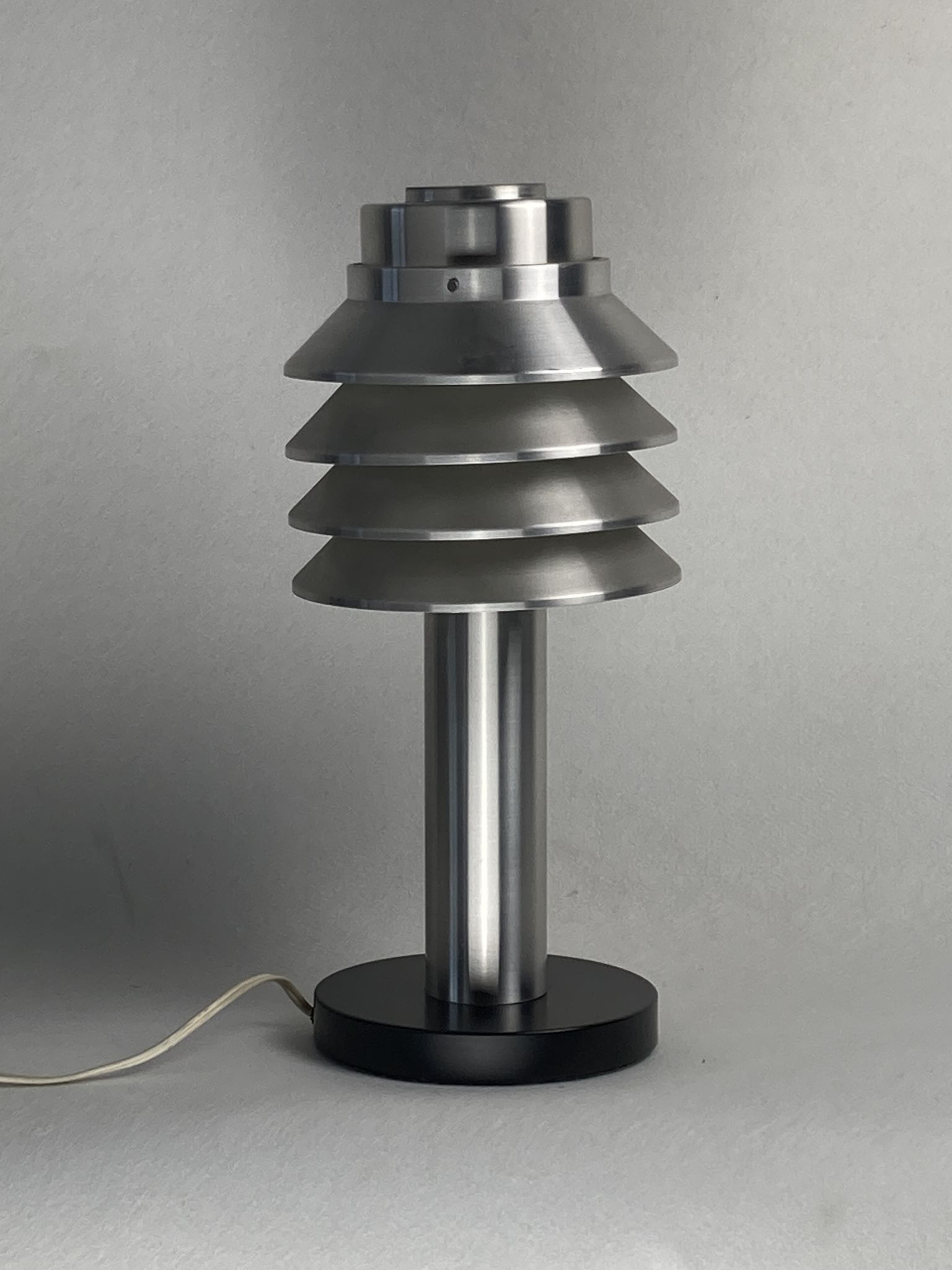 Space age aluminum mushroom dome lamp by Hans Agne Jakobsson for Markaryd, Sweden 1960s