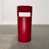 Red German umbrella stand in mid-century modern space style, 1960s.