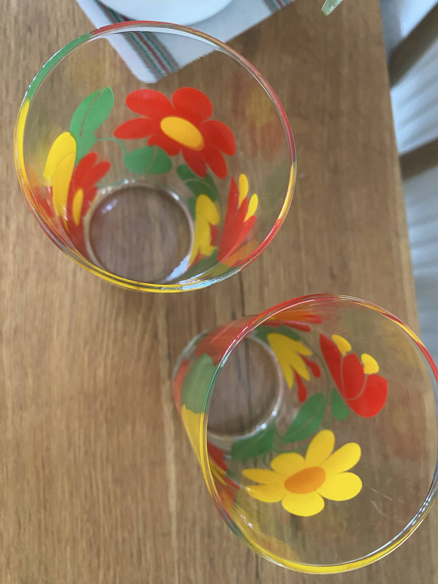 Vintage floral water glasses