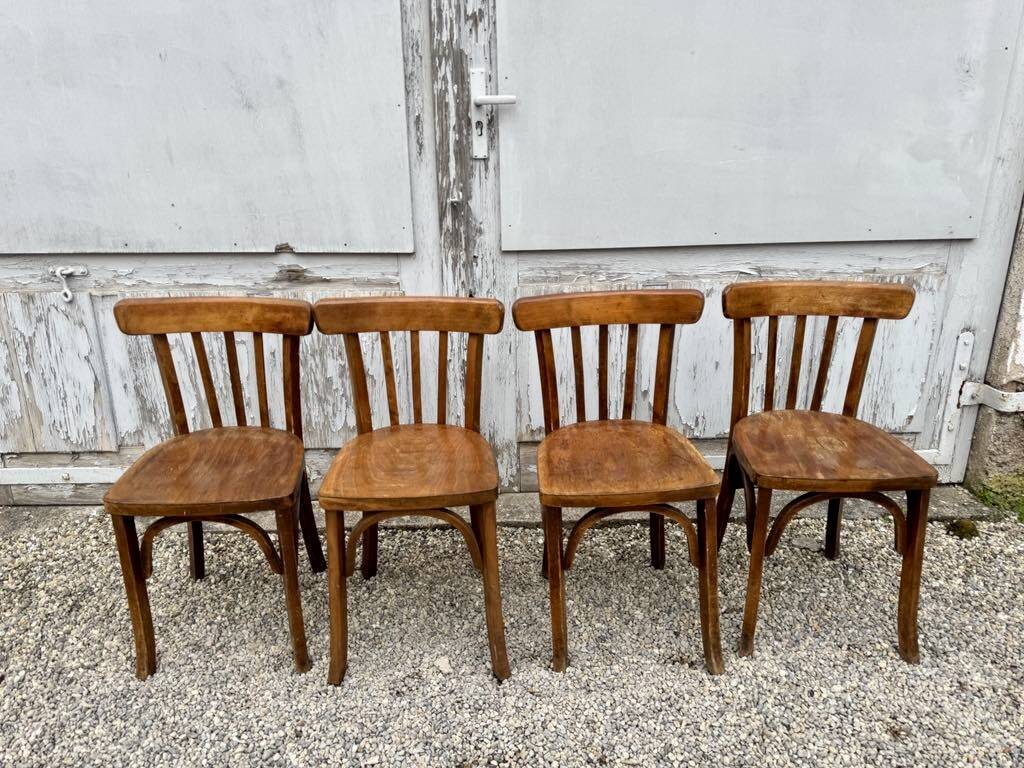 Series Lot of 8 old vintage bistro chairs