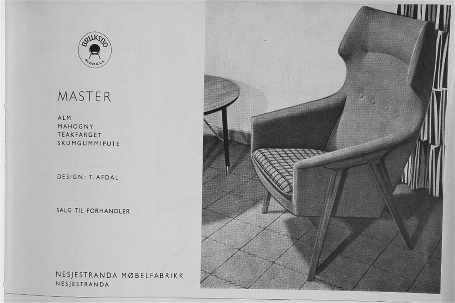 Vintage Mid-Century Elm Wing Master Chair by Thorbjörn Afdal for Bruksbo