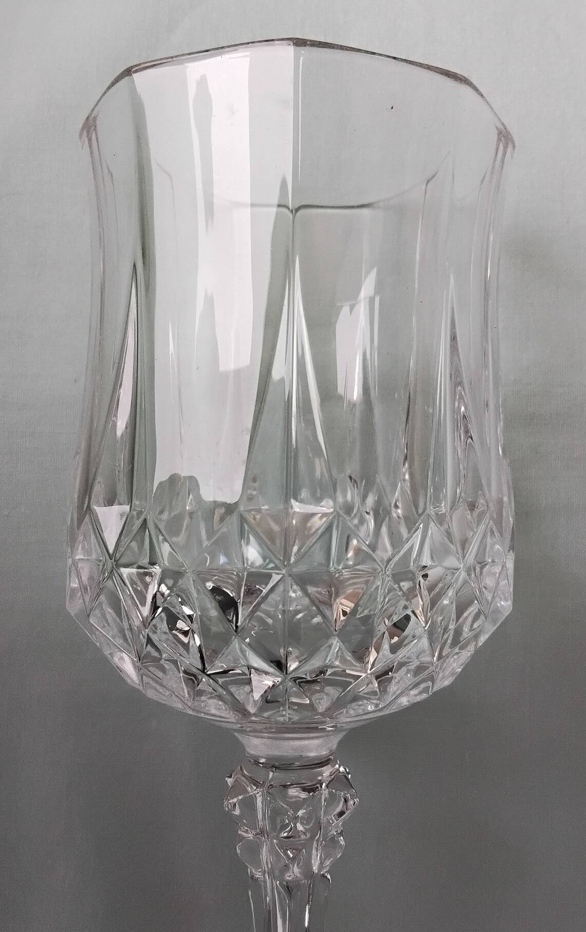 6 crystal stem glasses