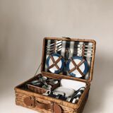 Pannier malle osier ensemble pique-nique