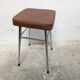 Vintage stool with leatherette seat