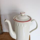 White porcelain coffee pot with red stripes – Model “Acanthus”