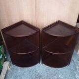 Pair of art deco style mahogany corner cabinets
