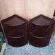 Pair of art deco style mahogany corner cabinets