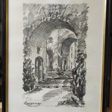Pencil drawing framed