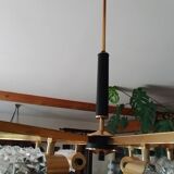 Arlus vintage brass and glass chandelier 6 lights