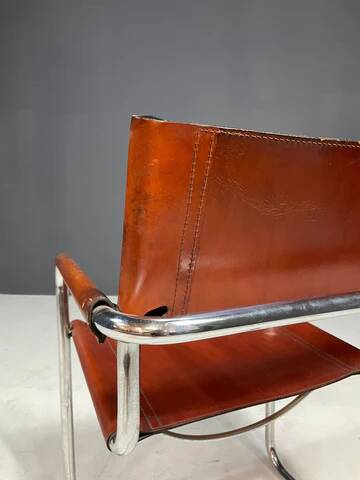 Vintage chrome and leather chair