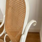 Rocking Chair THONET époque fin XIXe en bois courbé cérusé grège
