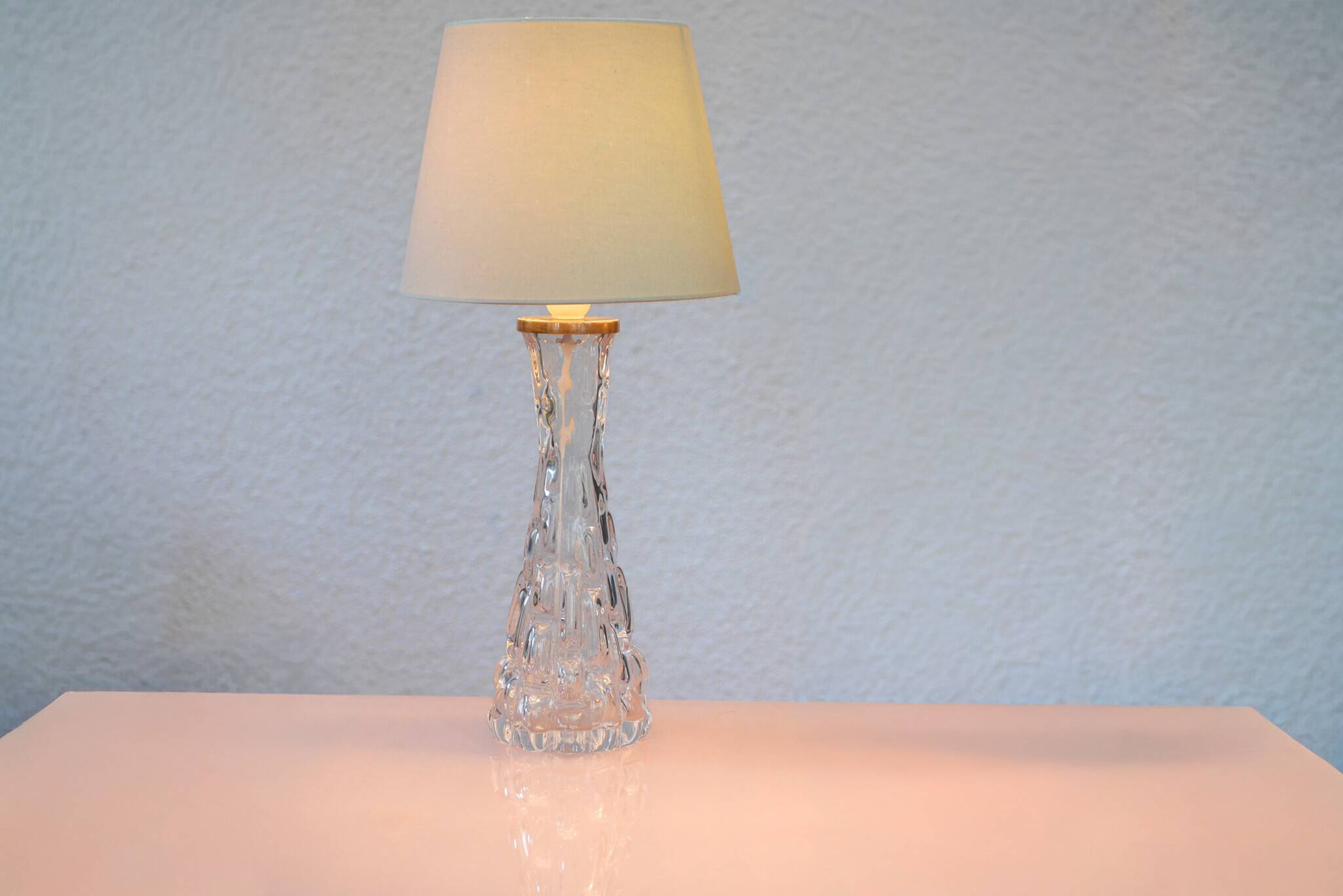 Carl Fagerlund Crystal Glass Table Lamps. Orrefors, Sweden
