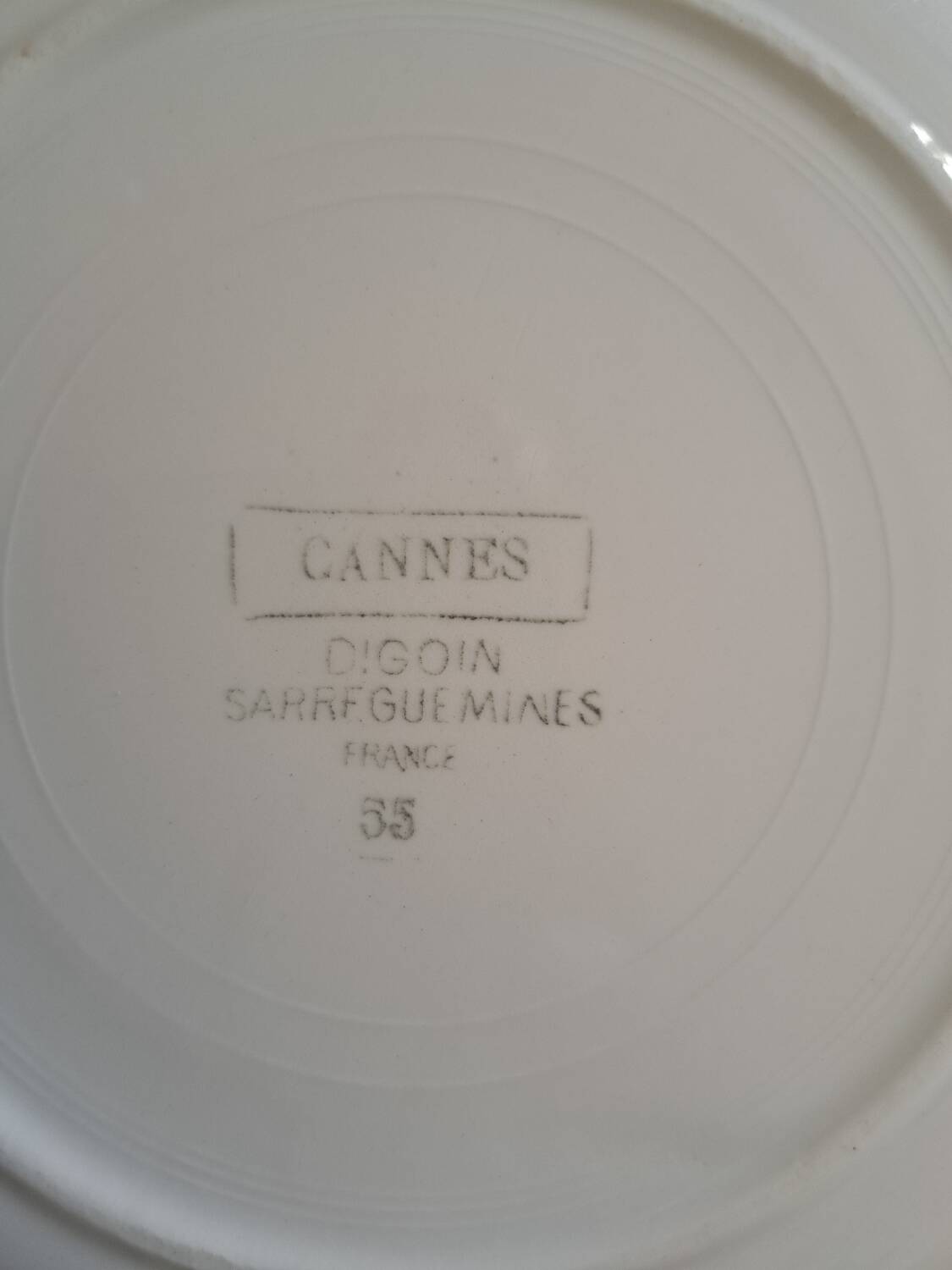 5 vintage digoin cannes plates