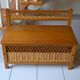 Wood and rattan bank bench from the 60s/70s.