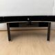 Art Deco desk in black lacquer, walnut & metal, France, 1950