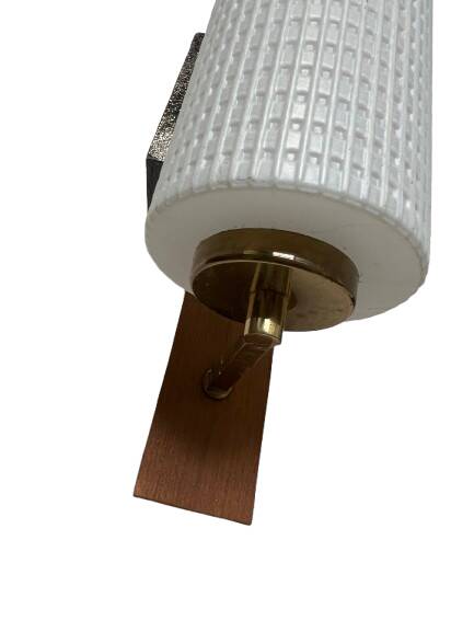 Pair of wood and glass wall sconces