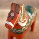 Original Vintage Nils Olsson Dala Horse: Swedish Wooden Folk Art Animal