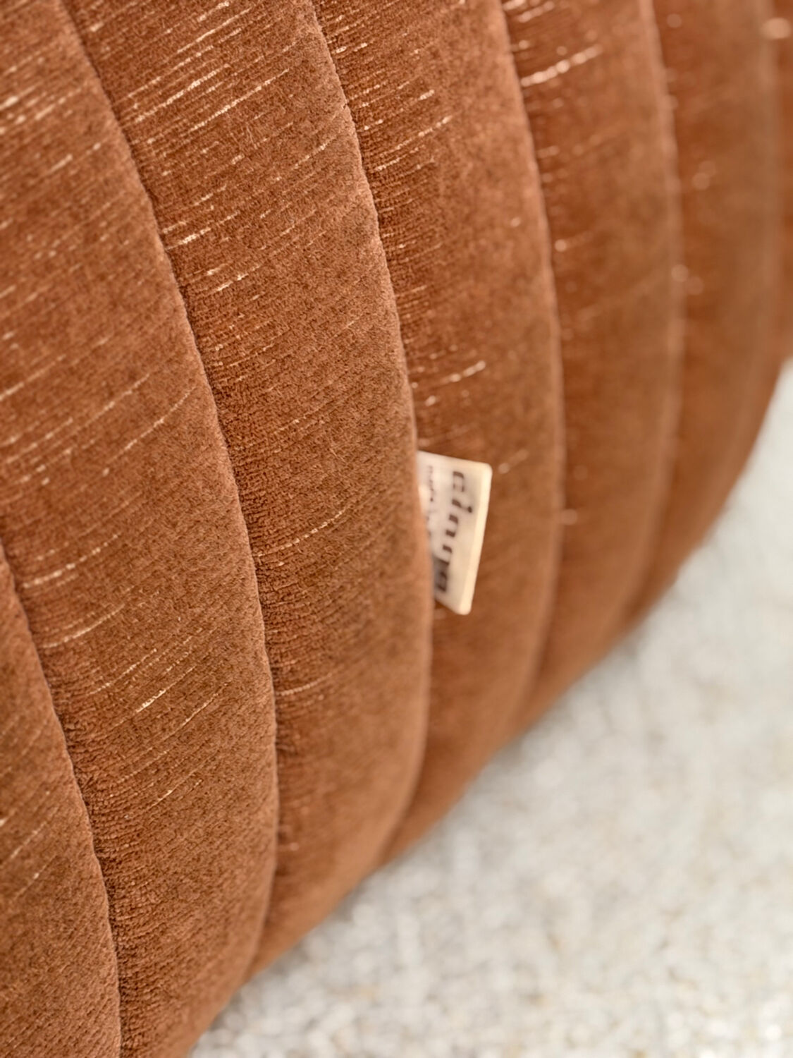 Pouf / footrest Annie Hiéronimus – Cinna – Brown corduroy