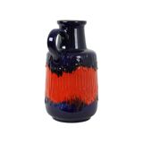 Vintage West Germany Pottery Scheurich Blue Orange Fat Lava 408-40