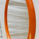 Orange oval mirror - 1970s