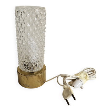 Table lamp made of glass and brass - 1970s