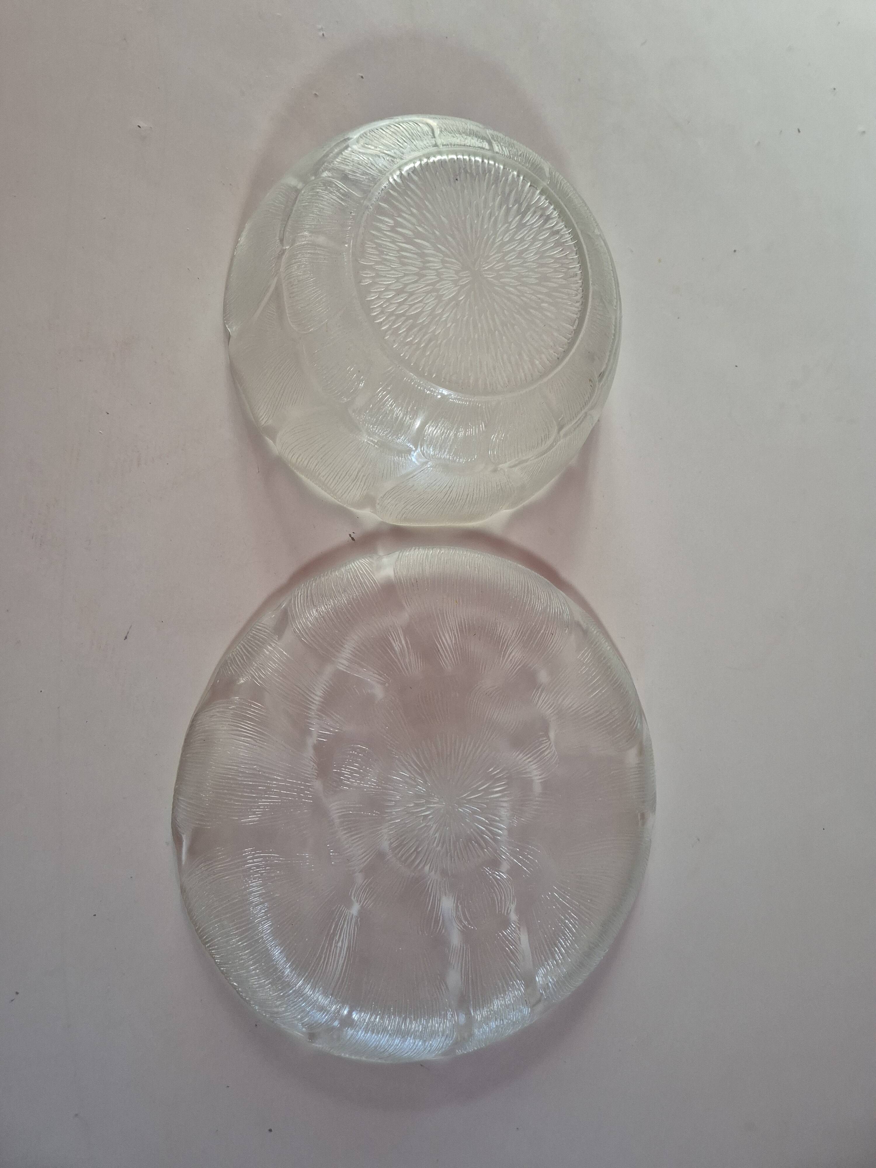 ensemble plat et saladier en verre vintage arcopal fleurs