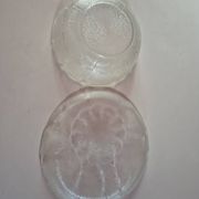 ensemble plat et saladier en verre vintage arcopal fleurs