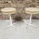Paire de tabouret vintage en métal blanc de Brmshey & Co.,
