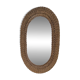 Miroir vintage ovale en osier tressé style bohème