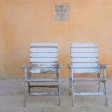 Vintage wooden folding garden chair