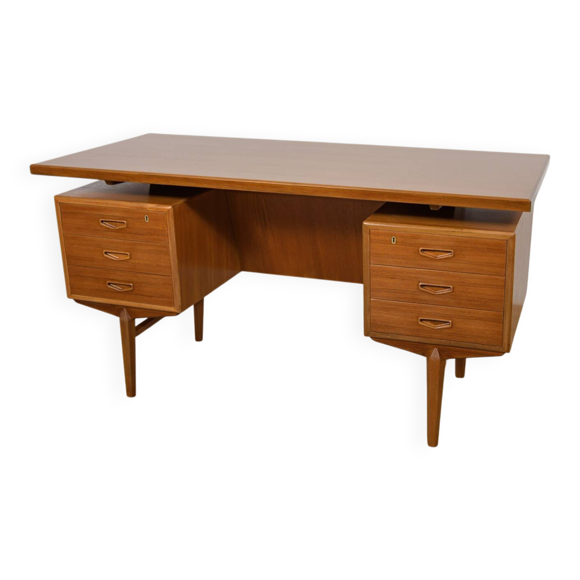Mid-Century Freestanding Teak Desk, Denmark, 1960s