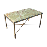 Table basse onix pied doré