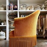 Toad armchair in ochre velvet