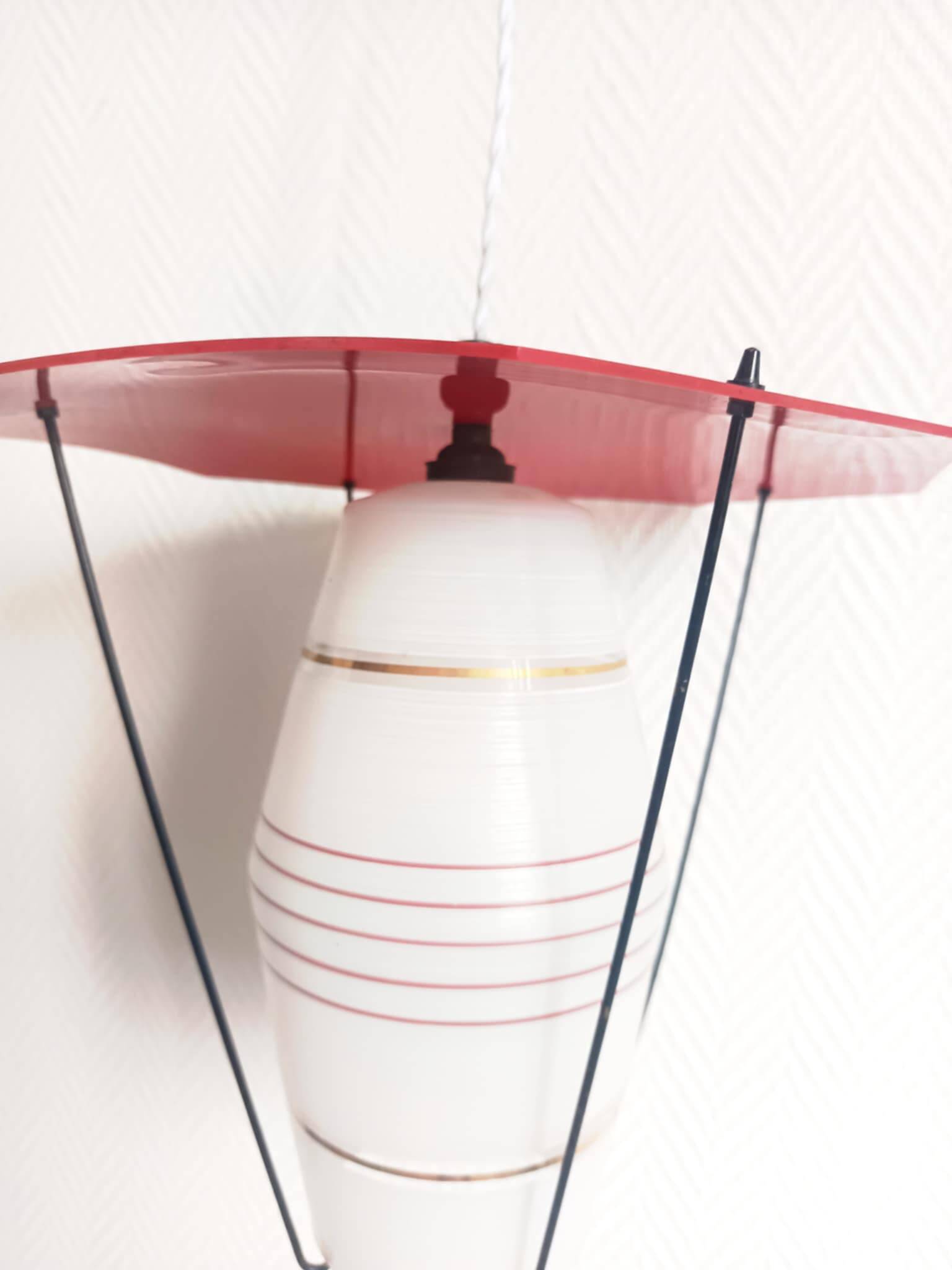 Suspension en verre et plexiglas, 1960