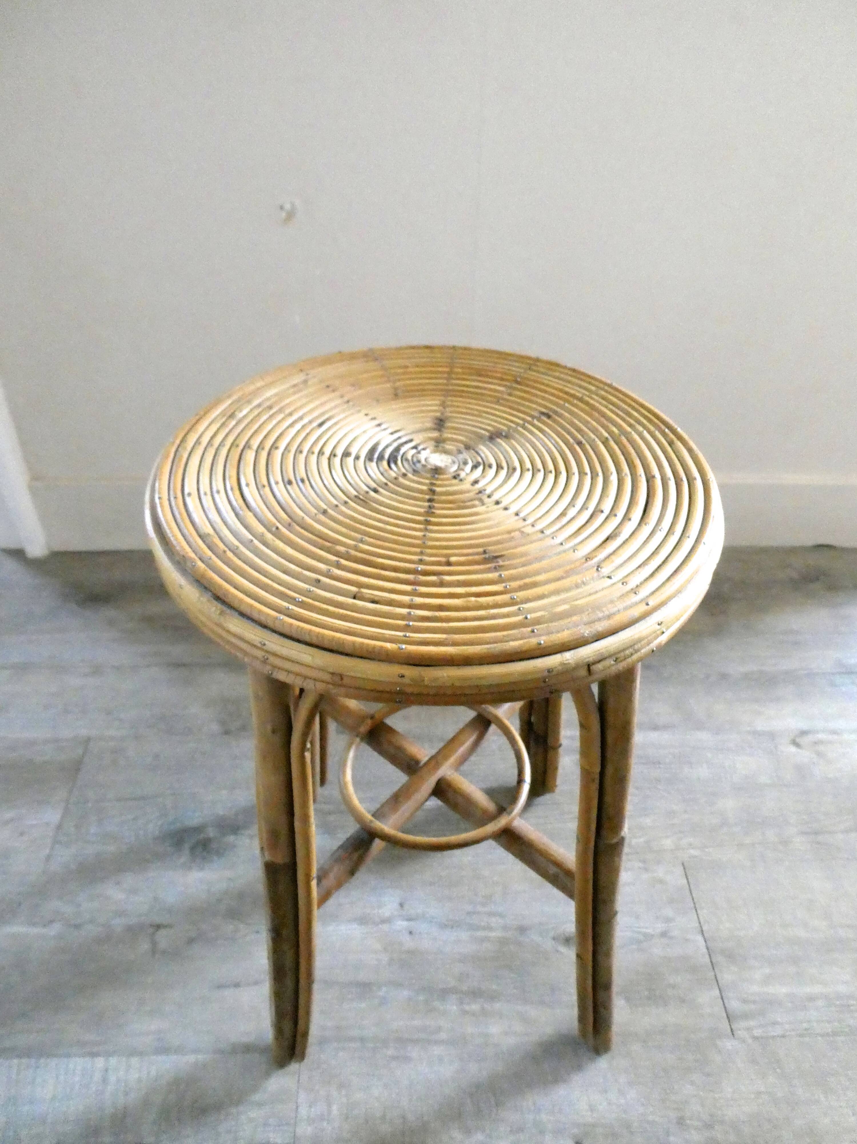 Rattan stool of the 70s