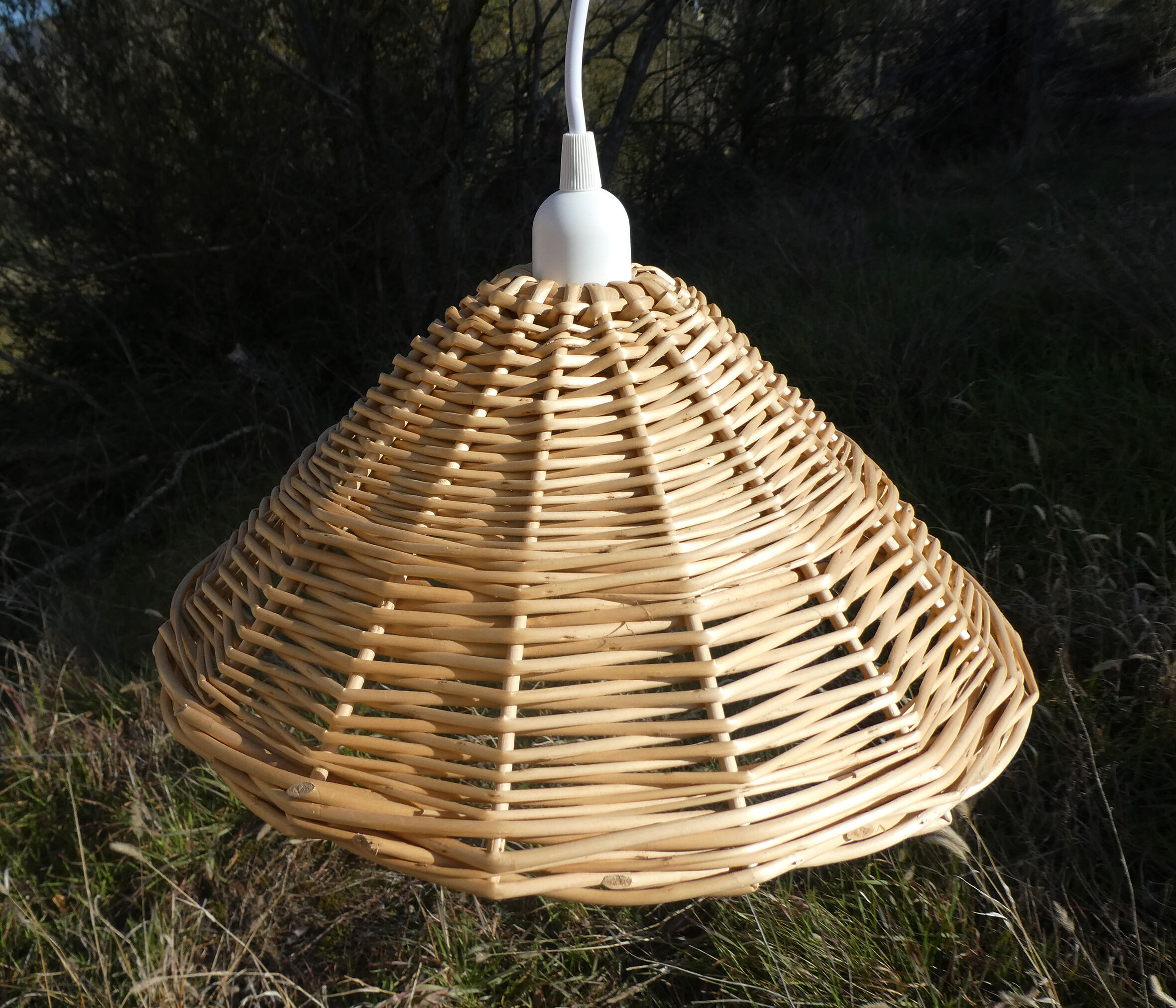 Vintage wicker pendant lamp