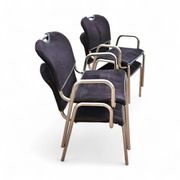4 x black upholstery Castiglietta dining chairs by Castiglioni for Zanotta / Italy 1960s