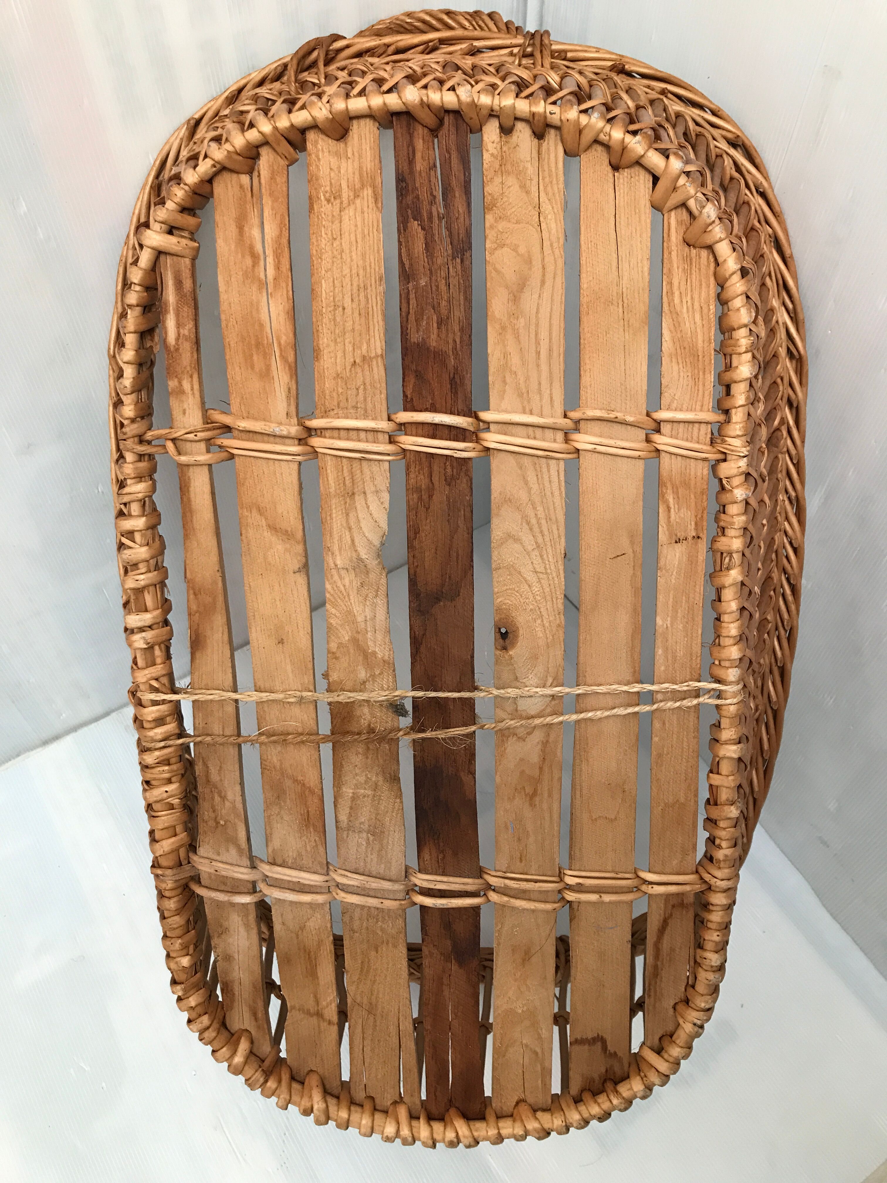 Old oval wicker basket