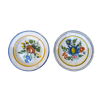 Lot de 2 assiettes à motif floral