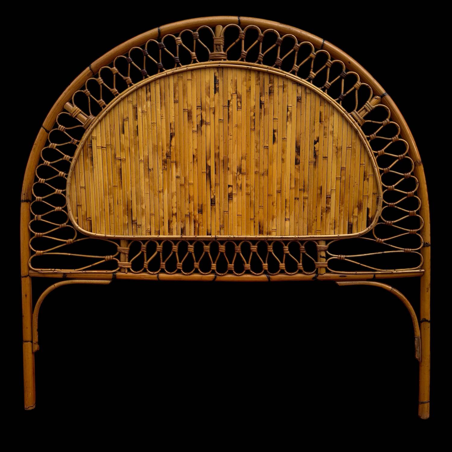 60's Rattan Headboard Italy