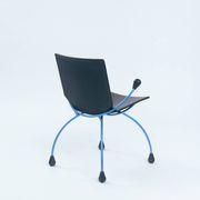 Postmodern metal leather chair by Boonzaaijer Mazairac, 1980s, Netherlands