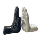 Pair of ceramic Hands bookends from the 70s