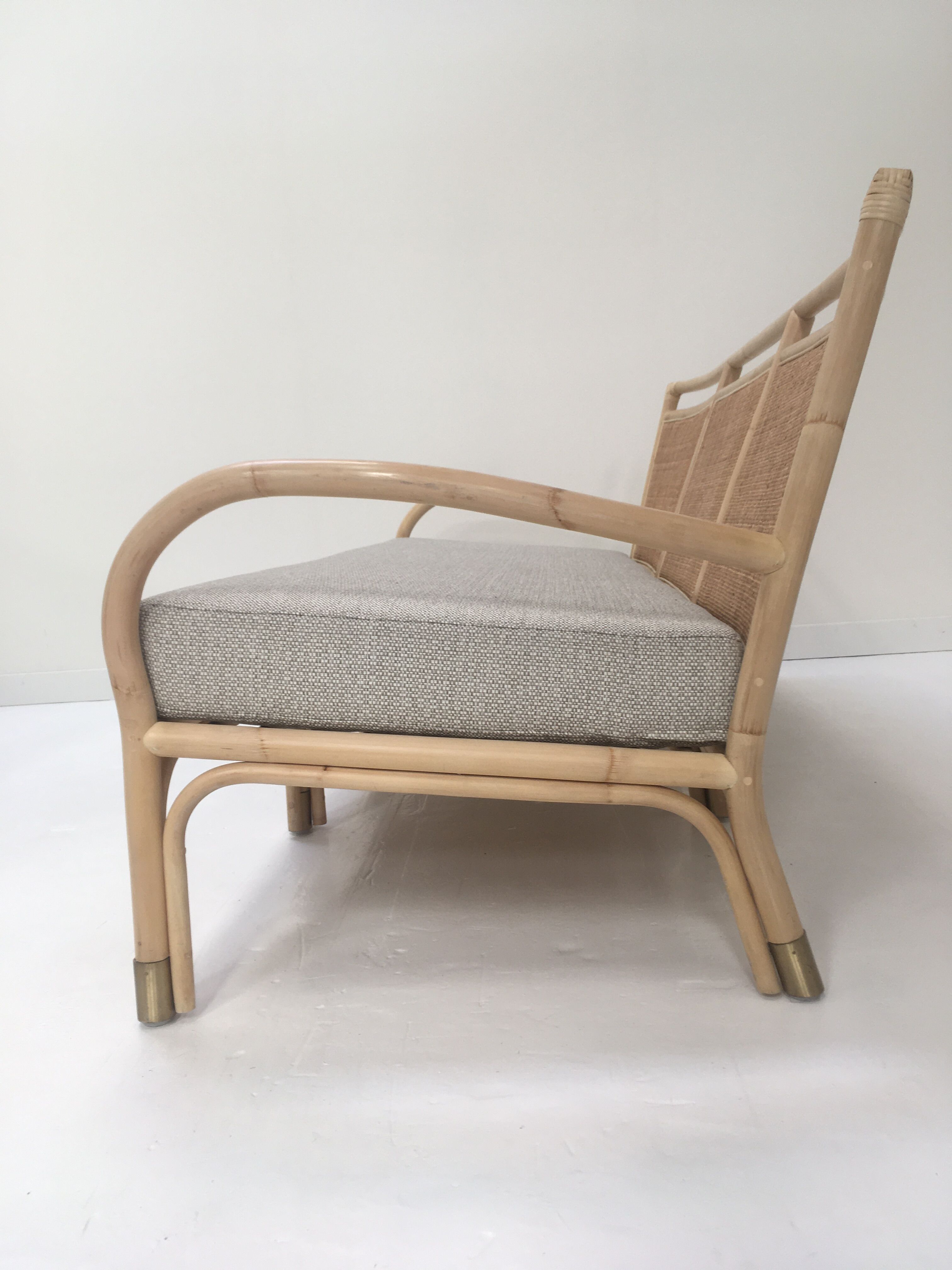 3-seater rattan and canning sofa