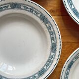 5 deep iron earthenware plates Pasteur Moulin des Loups & Hamage