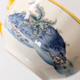 Set of 2 Gien Magellan "Caribbean" cups and saucers, vintage earthenware