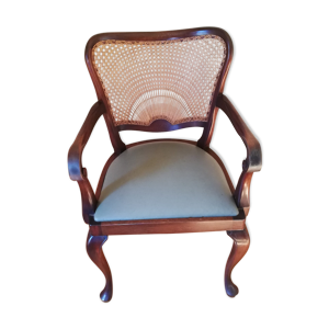 Fauteuil en acajou, cuir